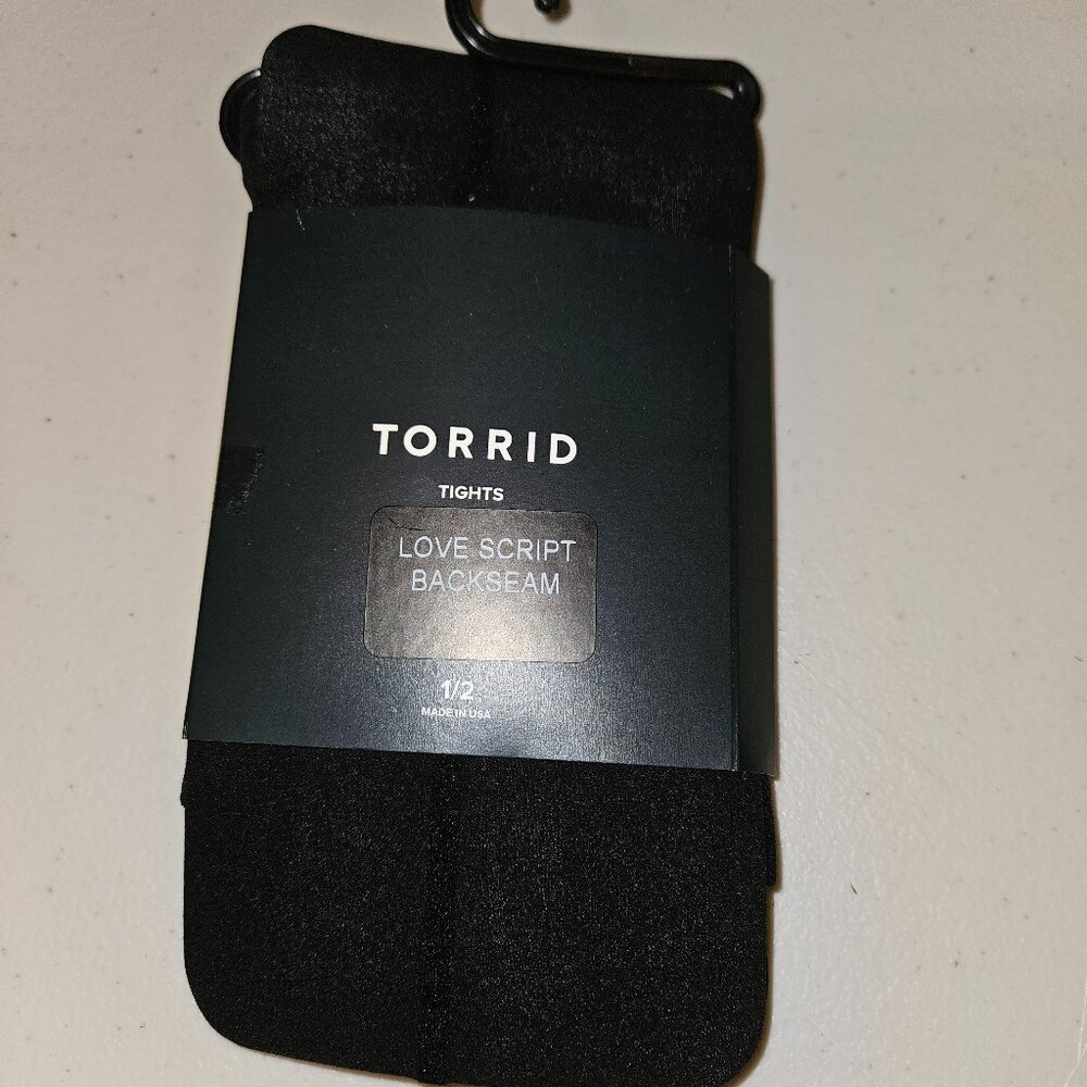 Torrid Tights Love Script Backseam Size 1/2 - New